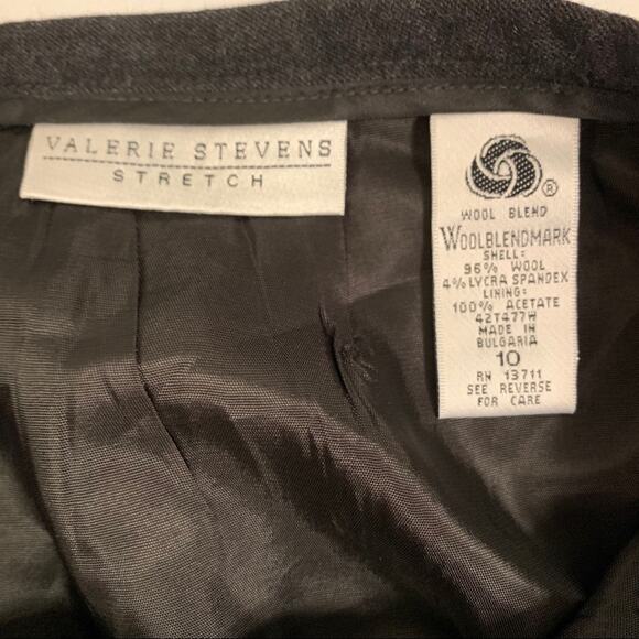 Valerie Steven’s Stretch High Waisted Front Slit Pencil Skirt Gray Women's Sz 10 - Picture 7 of 12
